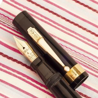 Vintage Mabie Todd Swan Leverless Deluxe Senior 18k Gold Hallmarked Fountain Pen