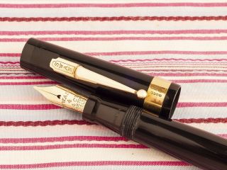 Vintage MABIE TODD SWAN Leverless DELUXE Senior 18K Gold Hallmarked Fountain Pen 8