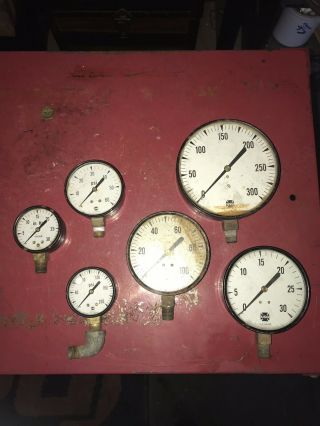 Vintage Industrial Steampunk Pressure Gauges.