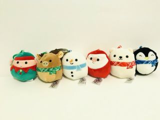 Complete Set Squishmallows 3.  5 " Clip Christmas Squad: Keychain Stocking Ornament