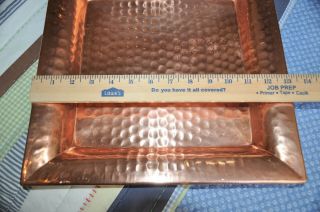 Set of 2 Vintage Hammered Copper Serving Trays 28 