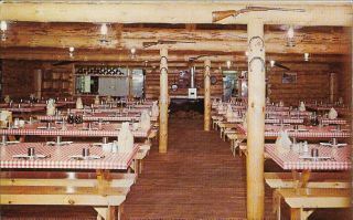 Minocqua Wi " The Paul Bunyan Logging Camp Restaurant " 1968 Postcard Wisconsin