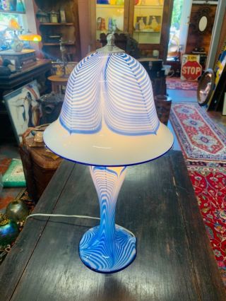 Signed Numbered Steven Correia Tall 23 " Hand Blown Art Glass Lamp