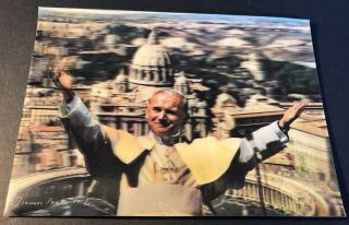 Pope John Paul Ii Vintage 3d Lenticular Postcard,  Toppan Top Stereo Pk - 391