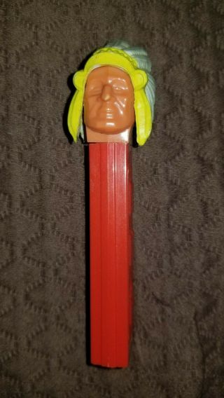 Vintage No Feet Pez Indian Chief,  witch,  female monkey,  and bird (crow?) 4