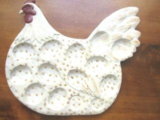 Deviled Egg Plate,  Rooster Shaped Design By Warren Kimble At Boston Warehouse