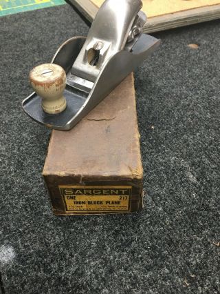 Vintage Shapleigh’s Low Angle Block Plane With Sargent Box.  Made In Usa