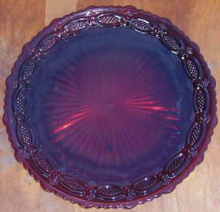 Vintage Avon Cape Cod Ruby Red Glass Dinner Plate