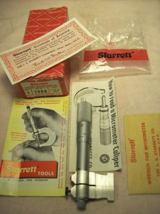 1960 ' s L.  S.  STARRETT INSIDE MICROMETER 700B MACHINISTS TOOL IN ORIG.  BOX 3
