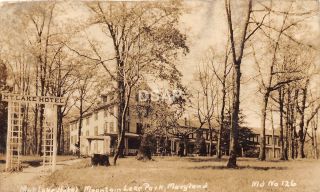A66/ Mountain Lake Park Maryland Md Photo Rppc Postcard C30s Hotel Building 1