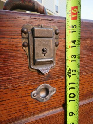 Vintage 1940 ' s GERSTNER Machinist Tool Box Oak Wood 11 Drawer w/Key 3