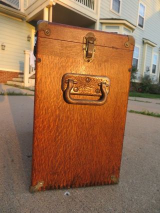 Vintage 1940 ' s GERSTNER Machinist Tool Box Oak Wood 11 Drawer w/Key 6