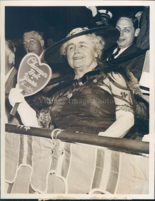 1940 Photo Woodrow Wilson Political Chicago Il President Wife Hat 6x8