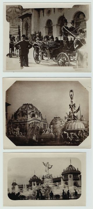 Rare Unknown 3 Snapshot Photos William Mckinley,  Etc Pan American Expo 1901