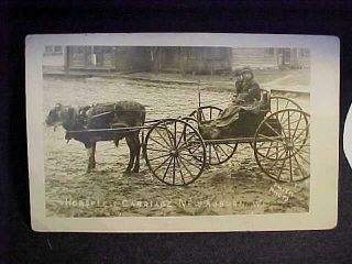 Vintage,  1910 Rppc " Horseless Carriage " Auburn,  Wisconsin