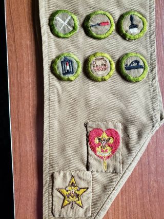 1920s - 30s Eagle Scout Sash 55 Square Merit Badges Boy Scout BSA Type 1 Eagle 4