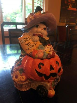 Fitz And Floyd Halloween Cookie Jar - - Highly Collectible