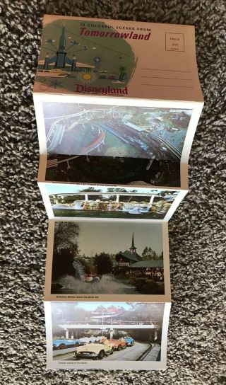 Vintage Disneyland Folder " Tomorrowland " 12 Colorful Scenes
