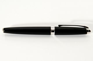 CARAN d ACHE Leman Ebony Black Silver Plated and Rhodium Coated.  Fountain Pen. 7