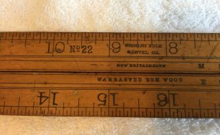 Ruler Stanley No.  22 Board Scale Boxwood & Brass Rule Rare