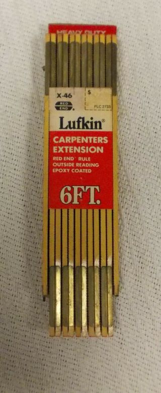 Lufkin " Red End " Carpenters Extension Rule X - 46 Usa Woodworkers 6 Foot Wood Rul