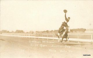 C - 1915 Rodeo Williams Trick Rider Frontier Days Walla Walla Washington Rppc 8878