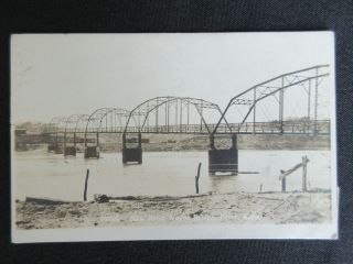 1911 Perry Kansas Jefferson County Kaw River Wagon Bridge Real Photo Postcard Nm