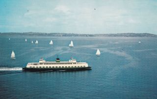Ferry Evergreen State Washington State Postcard 1960 