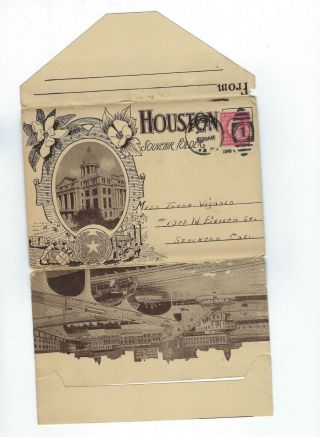 Souvenir Folder - Houston,  Texas; Postmarked 1918