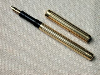 VINTAGE BOXED MABIE TODD SWAN EYEDROPPER FOUNTAIN PEN - GOLD - PLATED. 3
