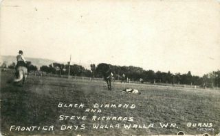 C - 1920s Black Diamond Richard Frontiier Days Walla Walla Washington Rppc 9993