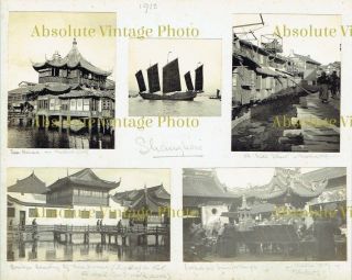 Old Chinese Photographs Shanghai Native City Etc China Vintage Album Page 1912