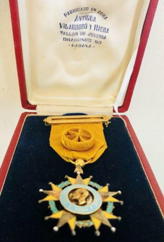 1928 Cuban Medal Carlos Juan Finlay Cuba National Order Of Merit Award Medallion