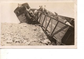 Rppc Railroad Train Accident Locomotive Disaster Men In Wrecked Car 514