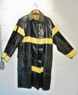 Vintage Firemans Rubber Turnout Bunker Coat By Midwestern Size 40