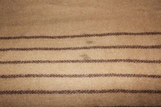 Vintage Tan Brown Wool Blanket 74” x 62” 4