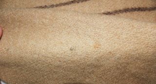 Vintage Tan Brown Wool Blanket 74” x 62” 5