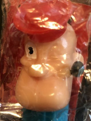 Vintage POPEYE with RED HAT AND PIPE PEZ DISPENSER,  Hong Kong NO FEET In CELLO 8
