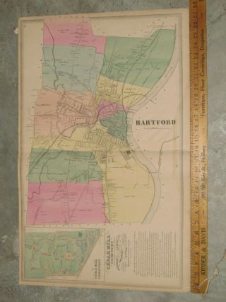 1869 Hartford,  Ct.  Map,  Not A Reprint