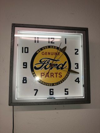 Ford Parts Neon Clock