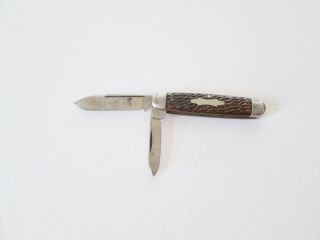 VINTAGE YORK KNIFE HAMMER BRAND pocket knife POCKETKNIFE BONE SWELL END JACK 6
