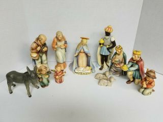 Vintage,  1951 Mj Hummel Goebel Nativity Set Of 12 Figurines