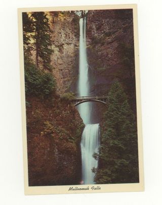 Vintage Postcard Multnomah Falls Columbia River Scenic Highway Or Oregon