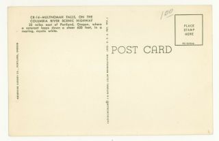 Vintage Postcard Multnomah Falls Columbia River Scenic Highway OR Oregon 2