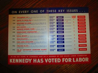 1952 John Kennedy For US Senate Friend Of Labor Handout 2