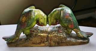 Pair Armor Bronze Parrot Bookends