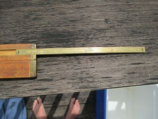 Antique E.  A.  Stearns,  Co folding boxwood brass bound ruler brass extension 10