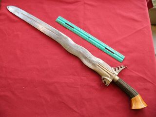 Kris,  Large Sword From Se Asia,  Mother Of Pearl Scabbard,  Antique