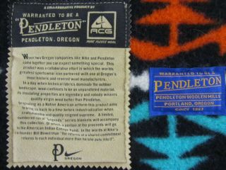 Pendleton & Nike ACG Black & Shades of Blue Wool Blend Blanket 6.  5 ' x 5.  5 ' 7