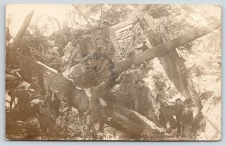 Wellington Wa Wreckage Of Avalanche Worker Men In Mess Of Broken Trees 1910 Rppc